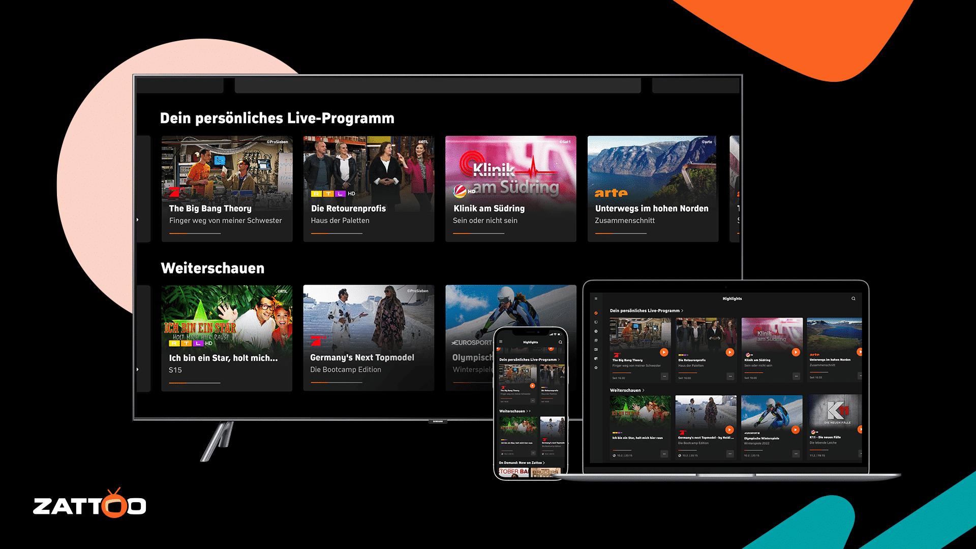 Zattoo jetzt mit Live-TV-Empfehlungen und Weiterschauen-Funktion