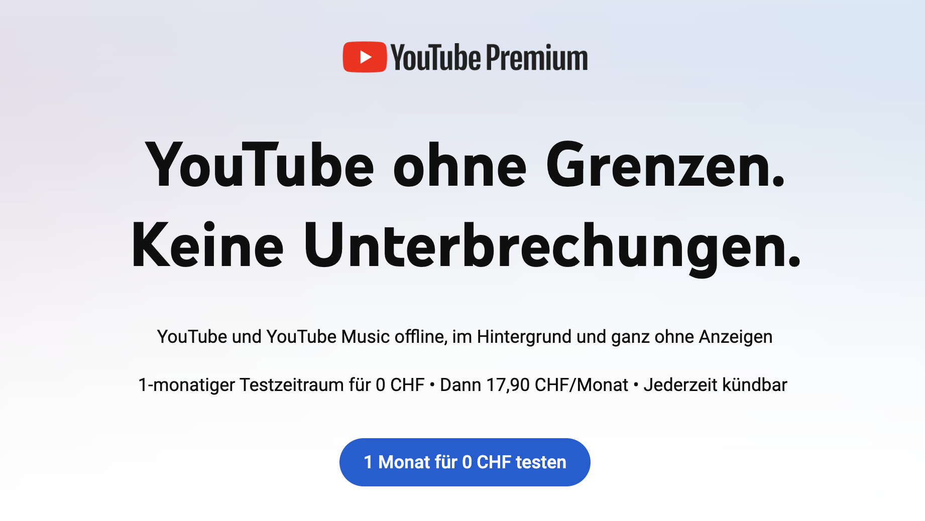 Google erhöht die Preise von YouTube Premium in der Schweiz teils massiv.