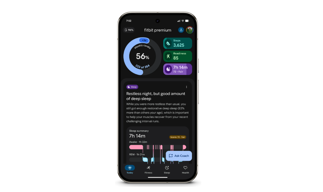Fitbit: Die neue App mit Vorschau auf Health Coach startet