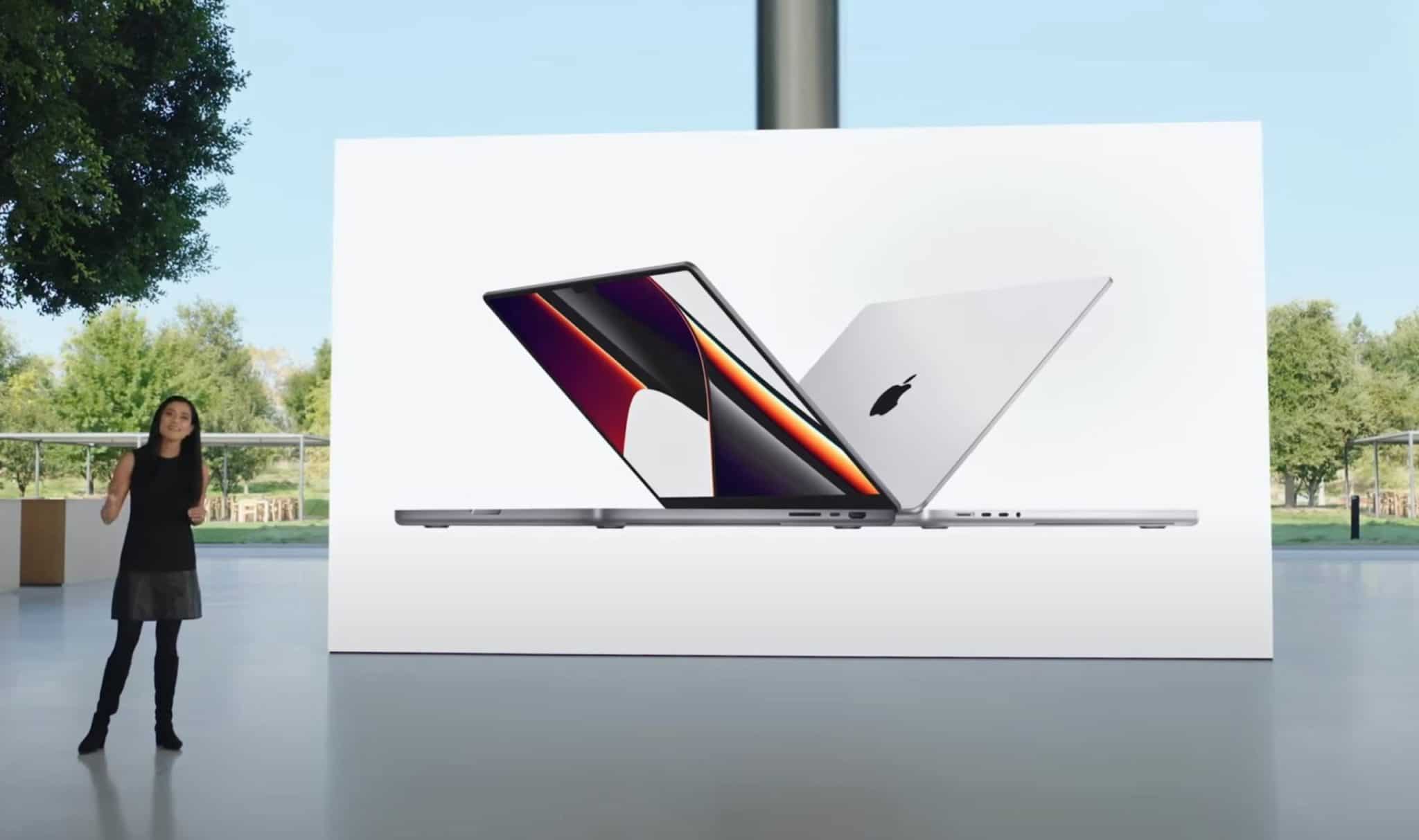 Apple Event mit MacBook Pro, AirPods und Final Cut.