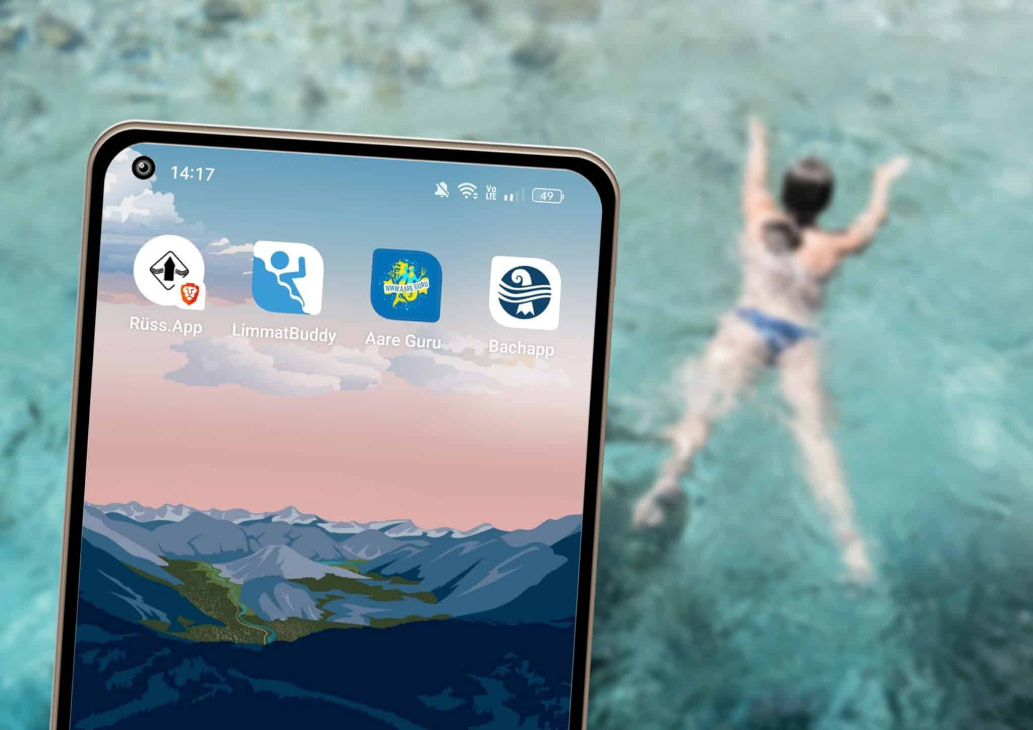 App für Flussschwimmen in der Aare, Limmat, Rhein und Reuss.