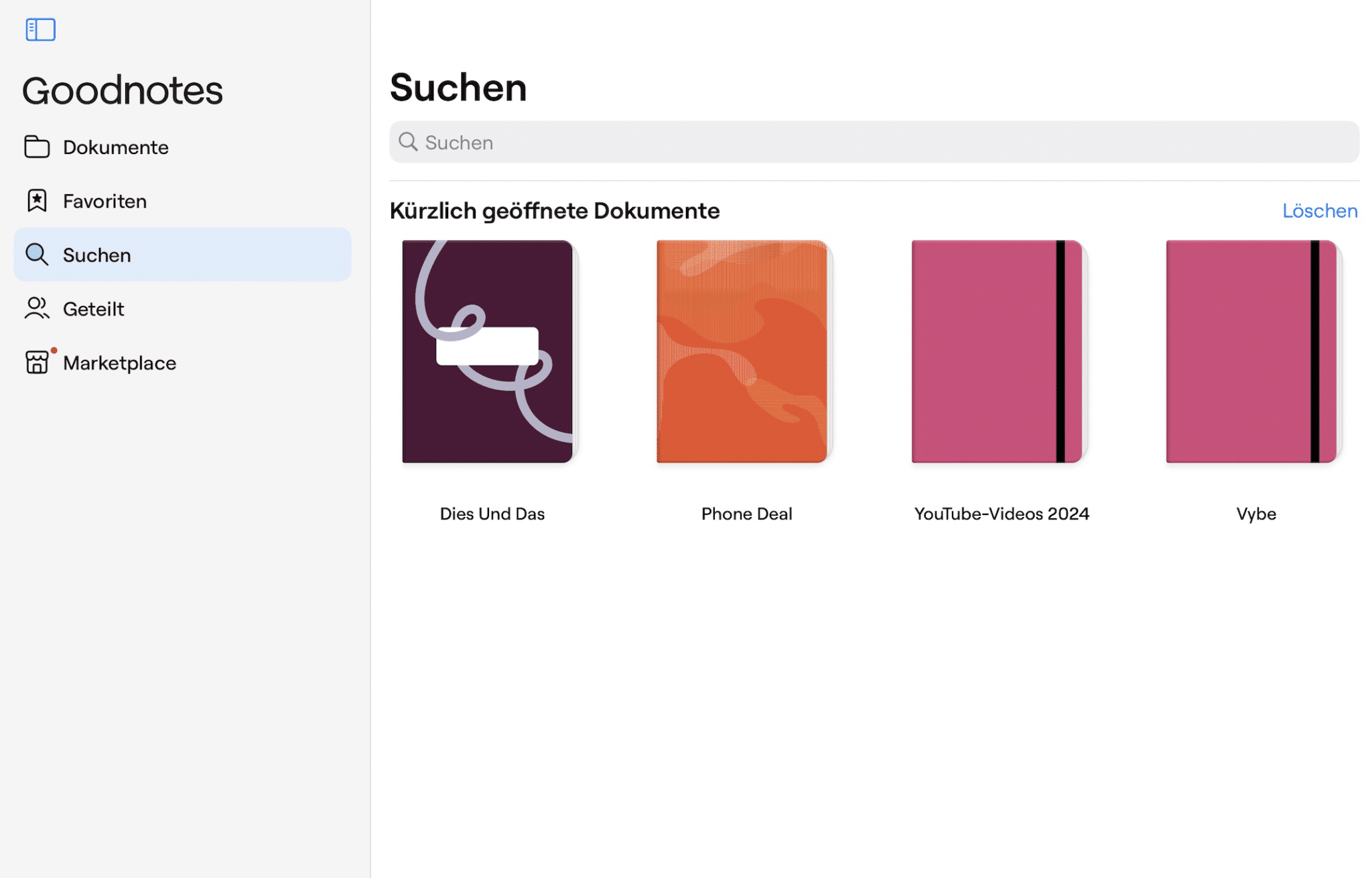 Good Notes 6 Suche